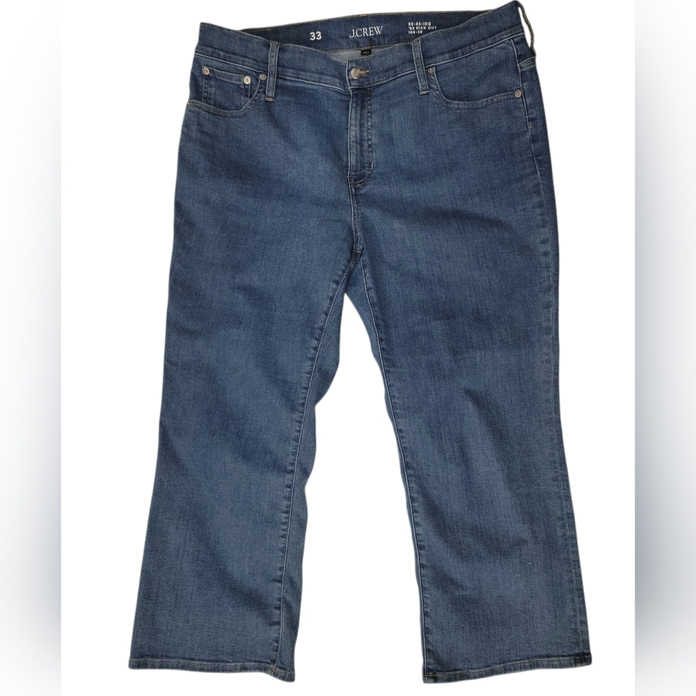 J.Crew '03 Kick Out Crop Jeans Blue Stretch Denim Mid-Rise 33